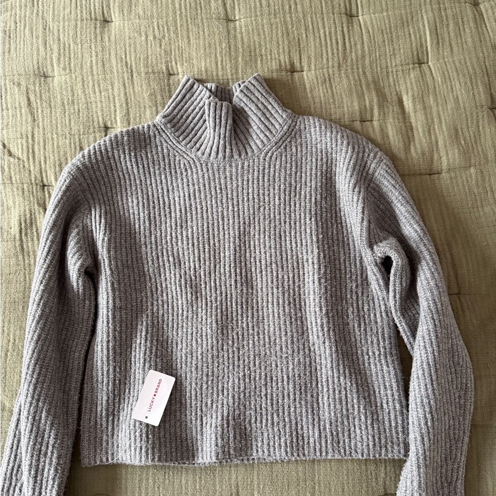 Lucky Brand Mock Neck Cropped Sweater